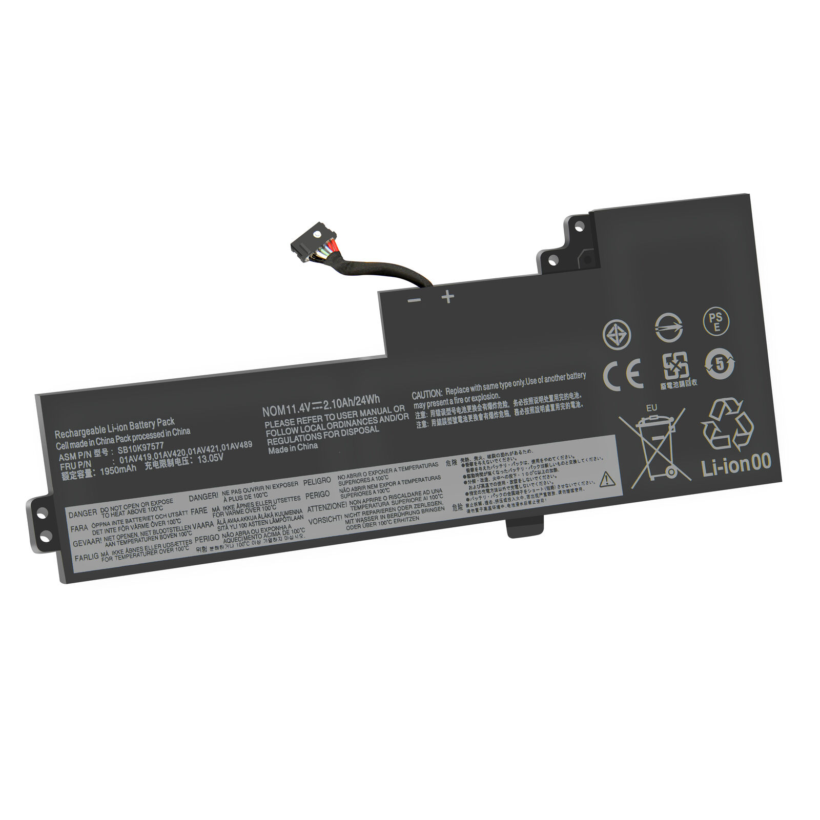 Accu voor 11.4V 2.1Ah 01AV421 01AV420 SB10K97578 01AV489 01AV419 Lenovo T470 T480(compatible) - Klik op de afbeelding om het venster te sluiten