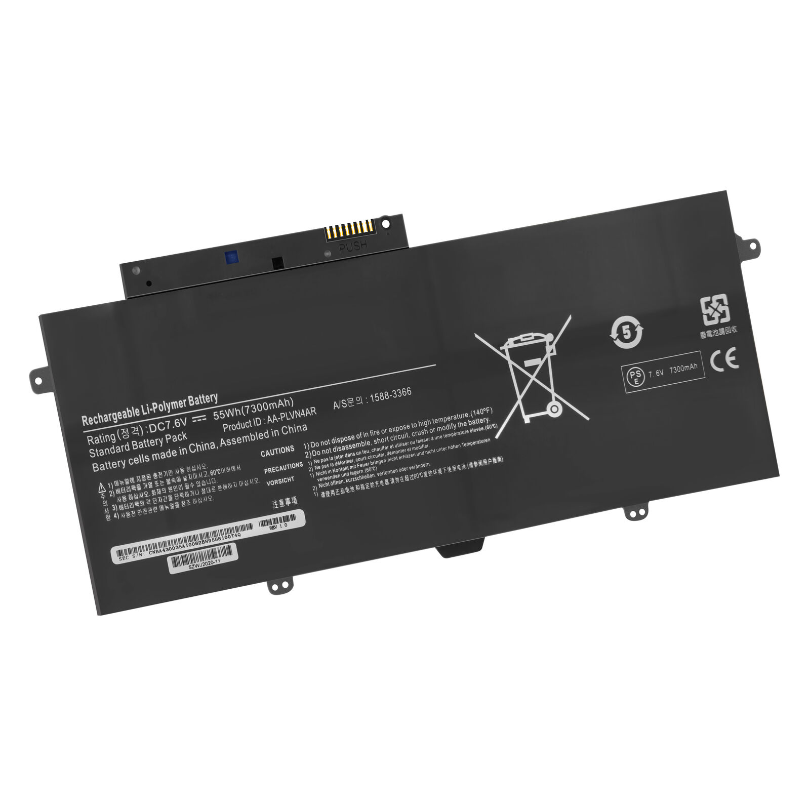 Accu voor Samsung NP940X3G-K04US 55wh 7,6V Li-Polymer(compatible)