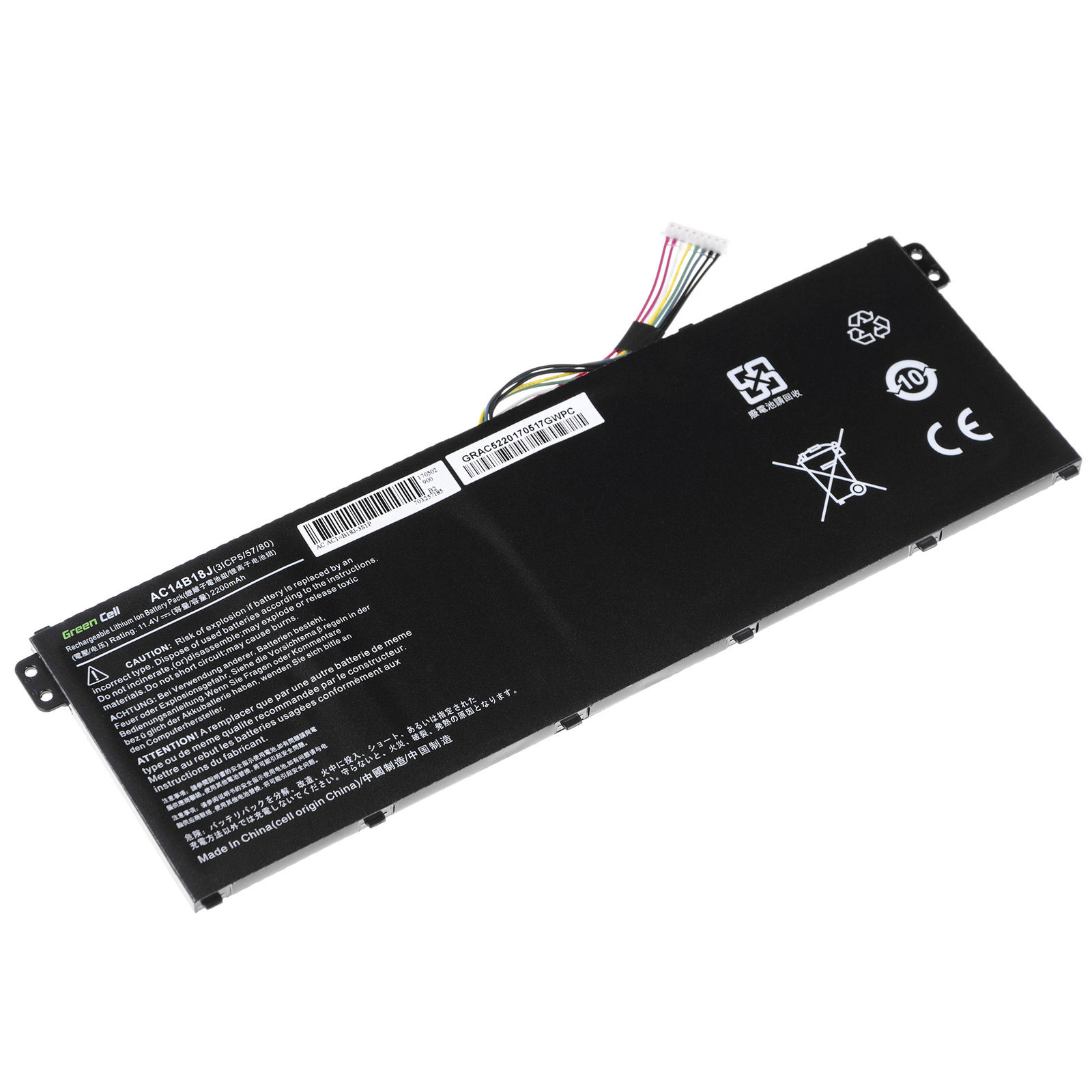 Accu voor 11.4V Acer AC14B13J AC14B13K AC14B18J AC14B18K(compatible)