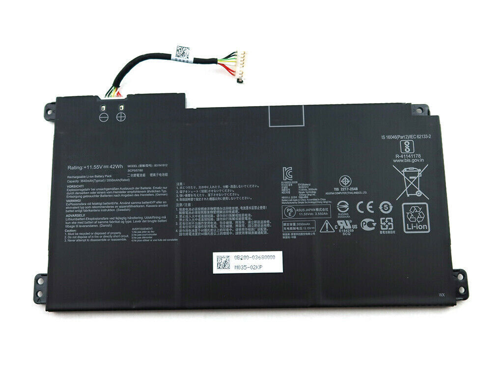 Accu voor Asus VivoBook Go 14 15 F414MA R522MA E410KA-EK037WS E410KA-EK00 377TS 37TS 10MA-BV1312WS E510MA-EJ614 B31N1912 C31N1912 (compatible)