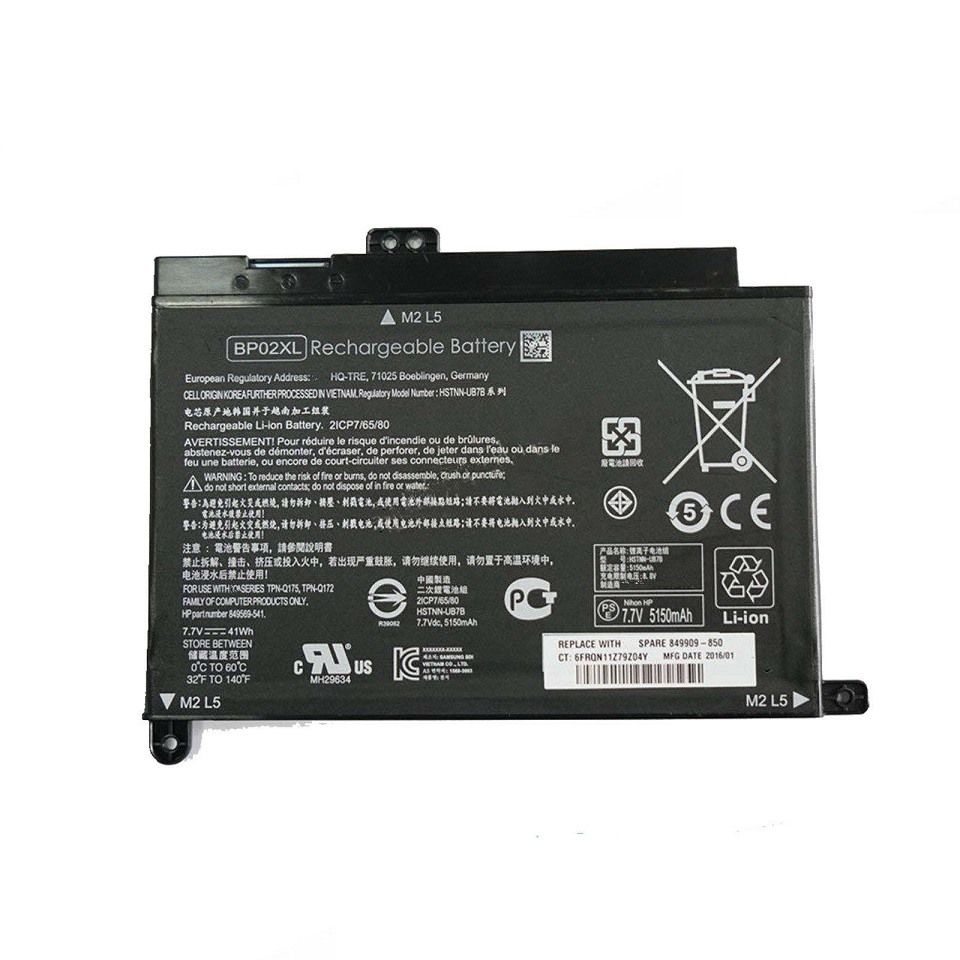 Accu voor HP BP02XL TPN-Q172/Q175 HSTNN-UB7B/LB7H(compatible) - Klik op de afbeelding om het venster te sluiten