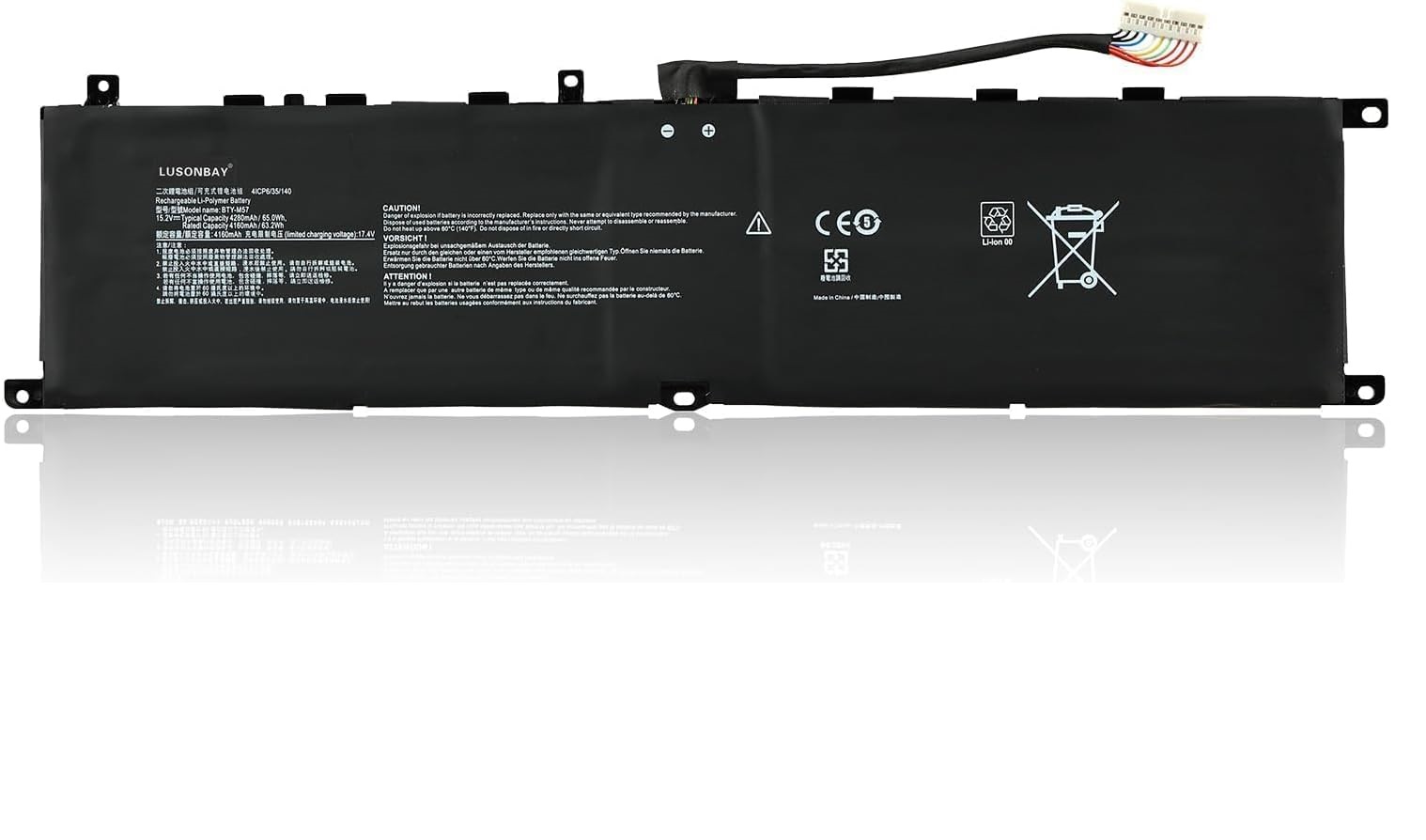 Accu voor BTY-M57 MSI Vector GP66 GP76 12UE 12UG 12UH 12UGS 12UHS 12UHSO 12UEO 12UGSO GP66HX GP76HX GP76HX X 12UGS 12UHS(compatible)