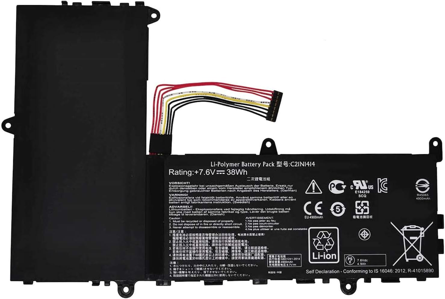 Accu voor C21N1414 ASUS EeeBook F205TA F205TA-1A F205TA-1B C21PQ91 0B200-0124000(compatible) - Klik op de afbeelding om het venster te sluiten