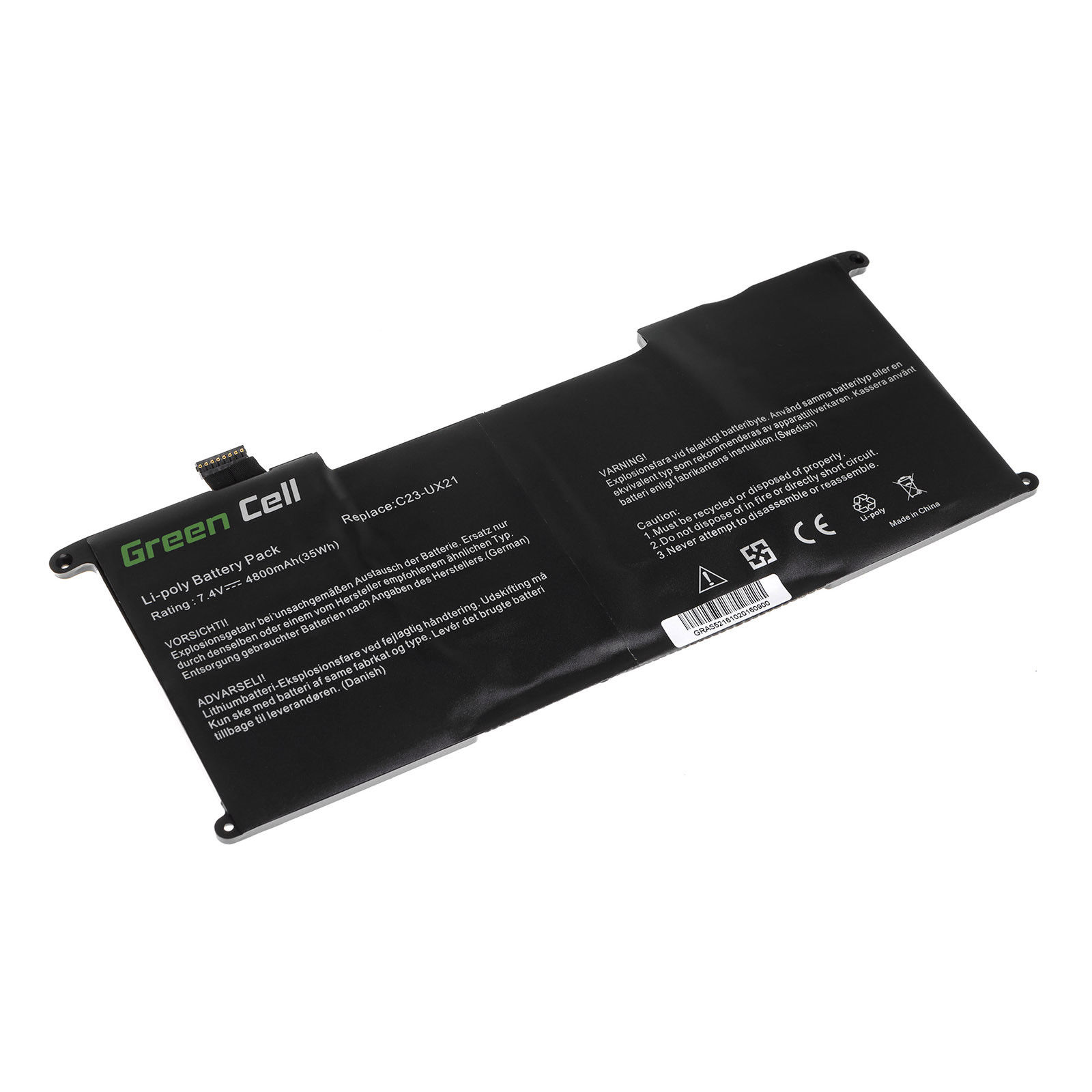 Accu voor Asus UX21 Ultrabook UX21 UX21A UX21E UX21E-DH52 C23U(compatible)