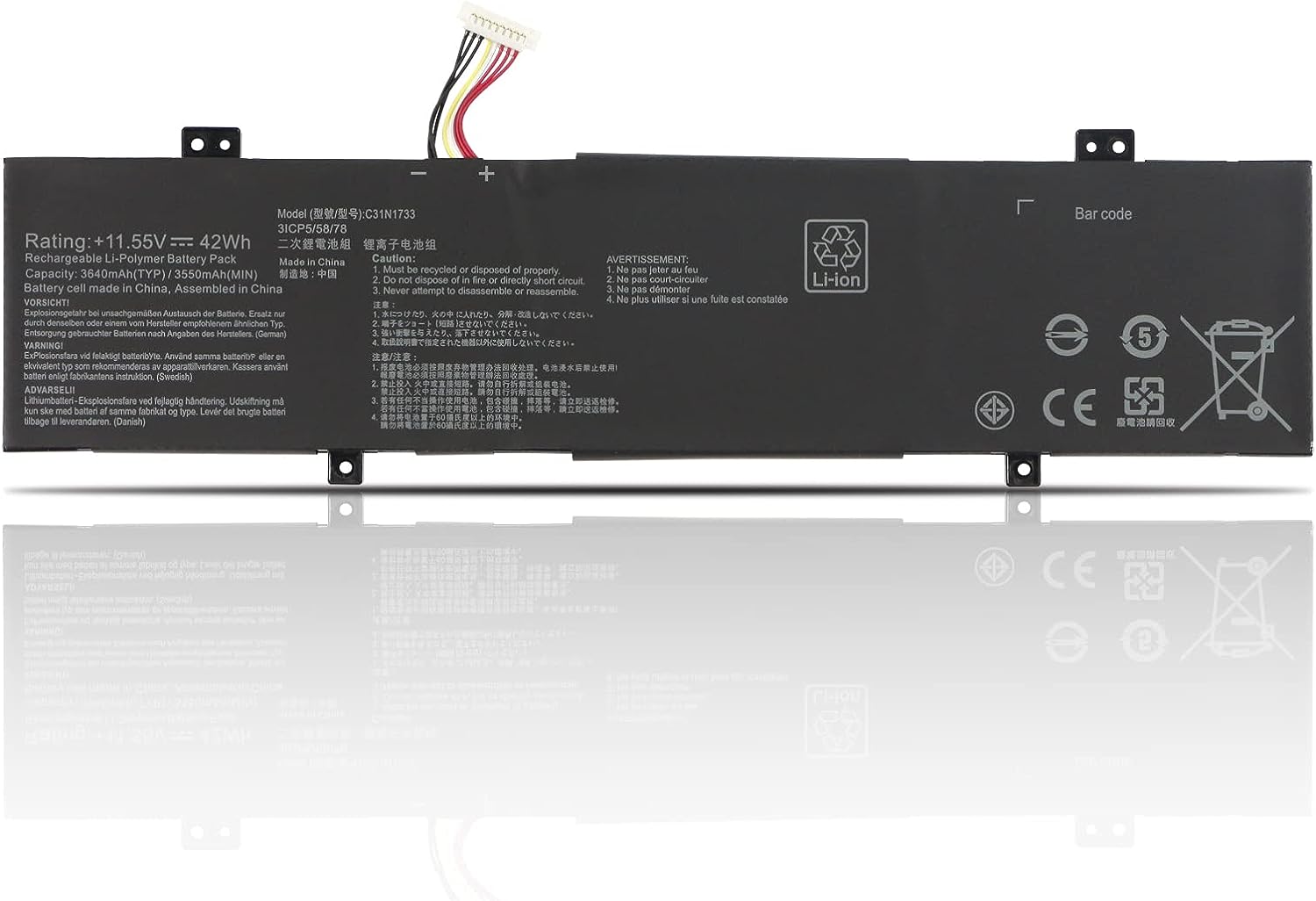 Accu voor Asus VivoBook Flip 14 tp412fa-ec752t tp412fa-ec272r C31PlJ1 0B200-02970100(compatible)