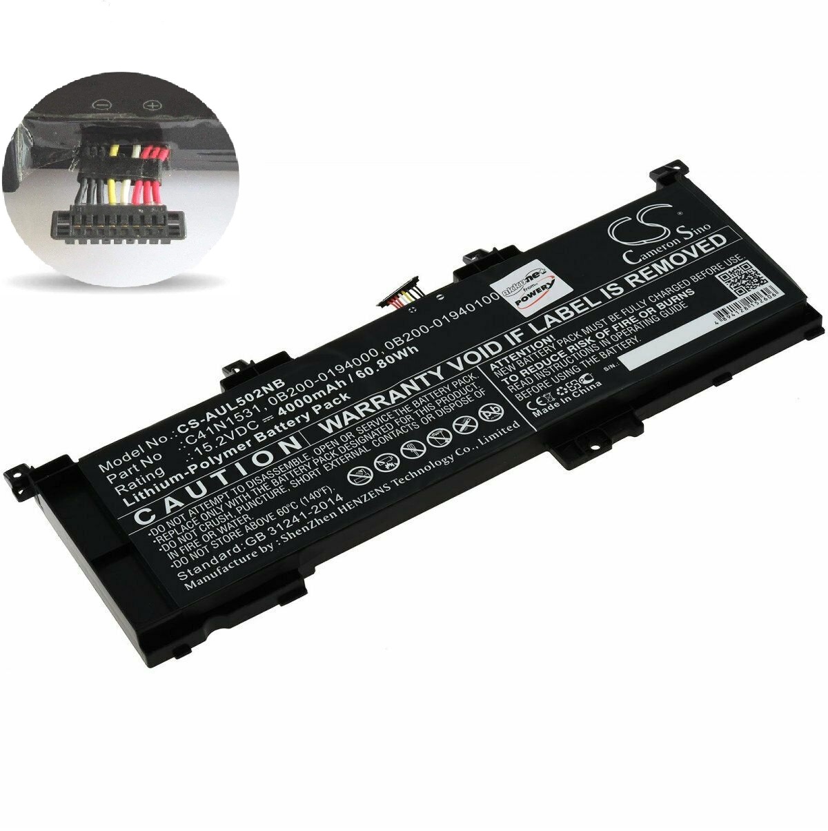 Accu voor Asus GL502VY-DS71 GL502VY-DS74 Rog GL502VS GL502VT Rog Strix GL502VS C41N1531 0B200-01940100 (compatible) - Klik op de afbeelding om het venster te sluiten