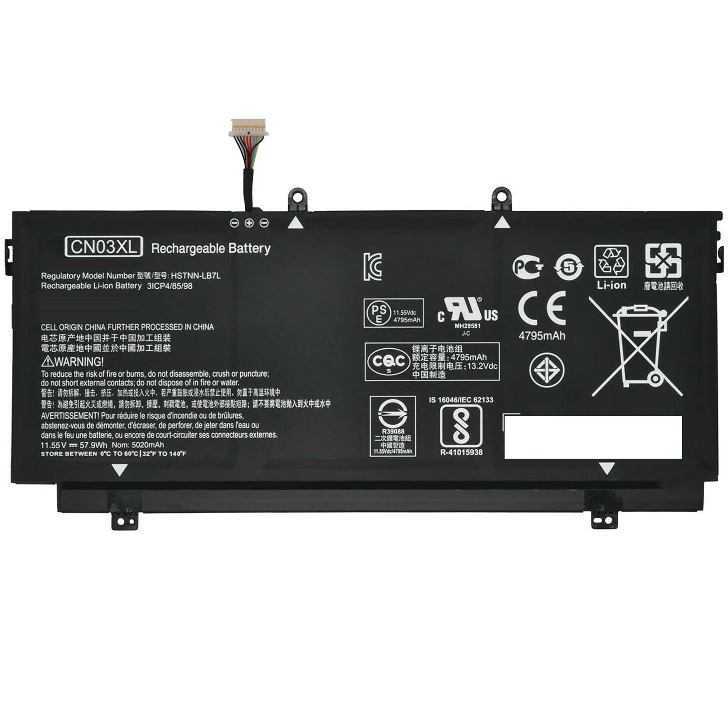 Accu voor CN03XL HP ENVY 13-AB, 13T-AB 11.55V 58WH 921439-855(compatible)