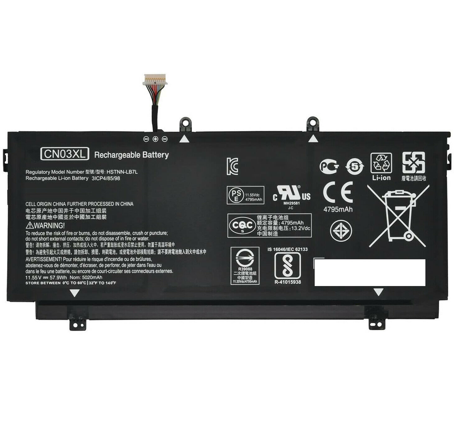 Accu voor CN03XL HP ENVY 13-AB, 13T-AB 11.55V 58WH 921439-855(compatible)
