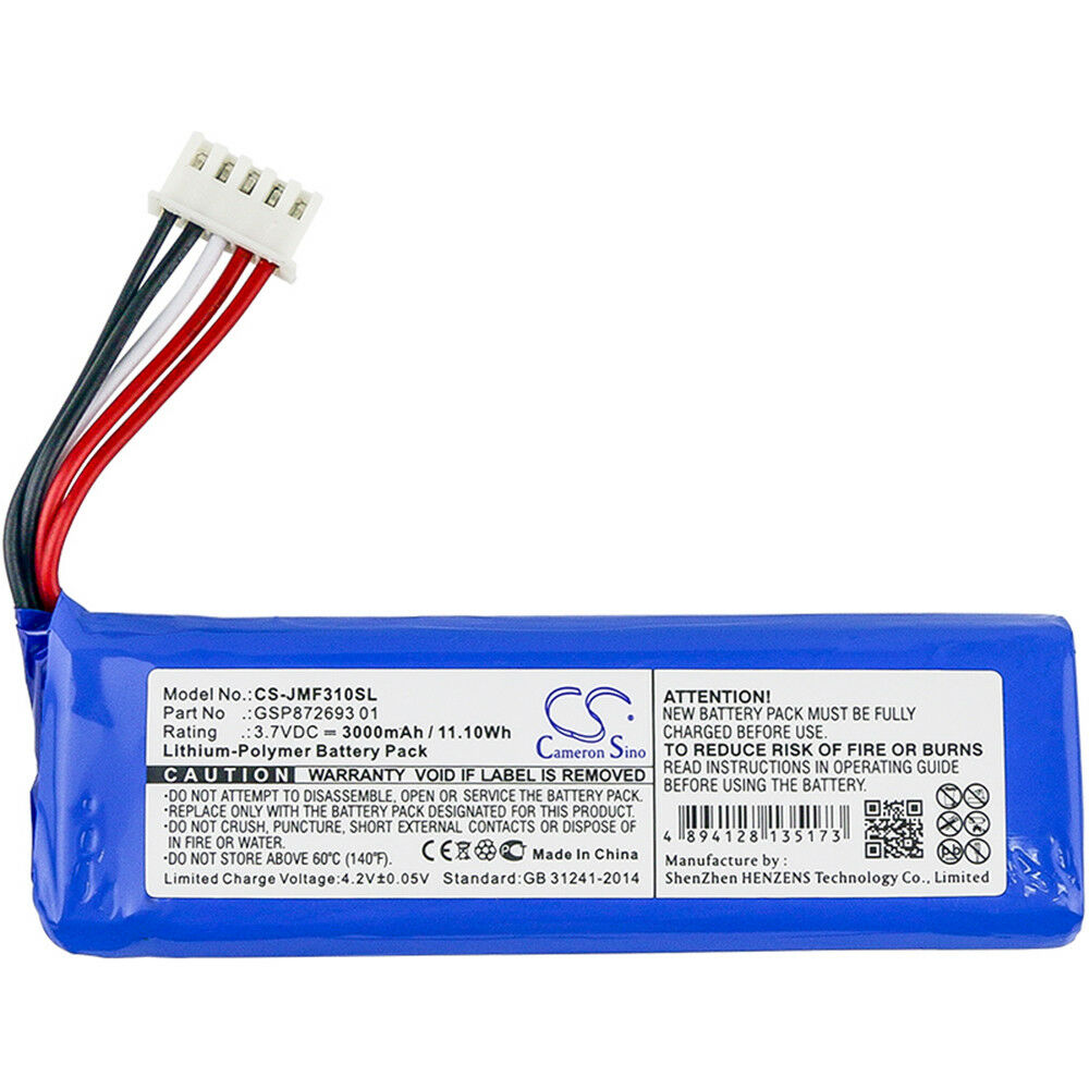 Batterie 3,7V Li-Poly JBL Flip 4 Special Edition GSP872693 01-3000mAh(compatible) - Klik op de afbeelding om het venster te sluiten