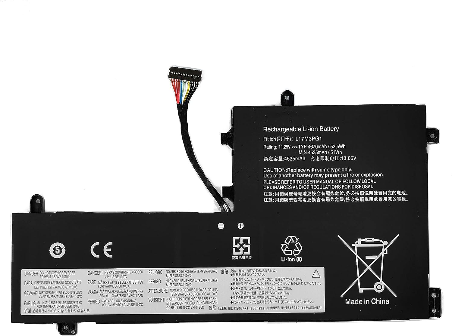 Accu voor 11.25V L17M3PG3 L17M3PG1 Lenovo Y530 Y530-15ICH Y7000 Y7000P SB10W6711(compatible)