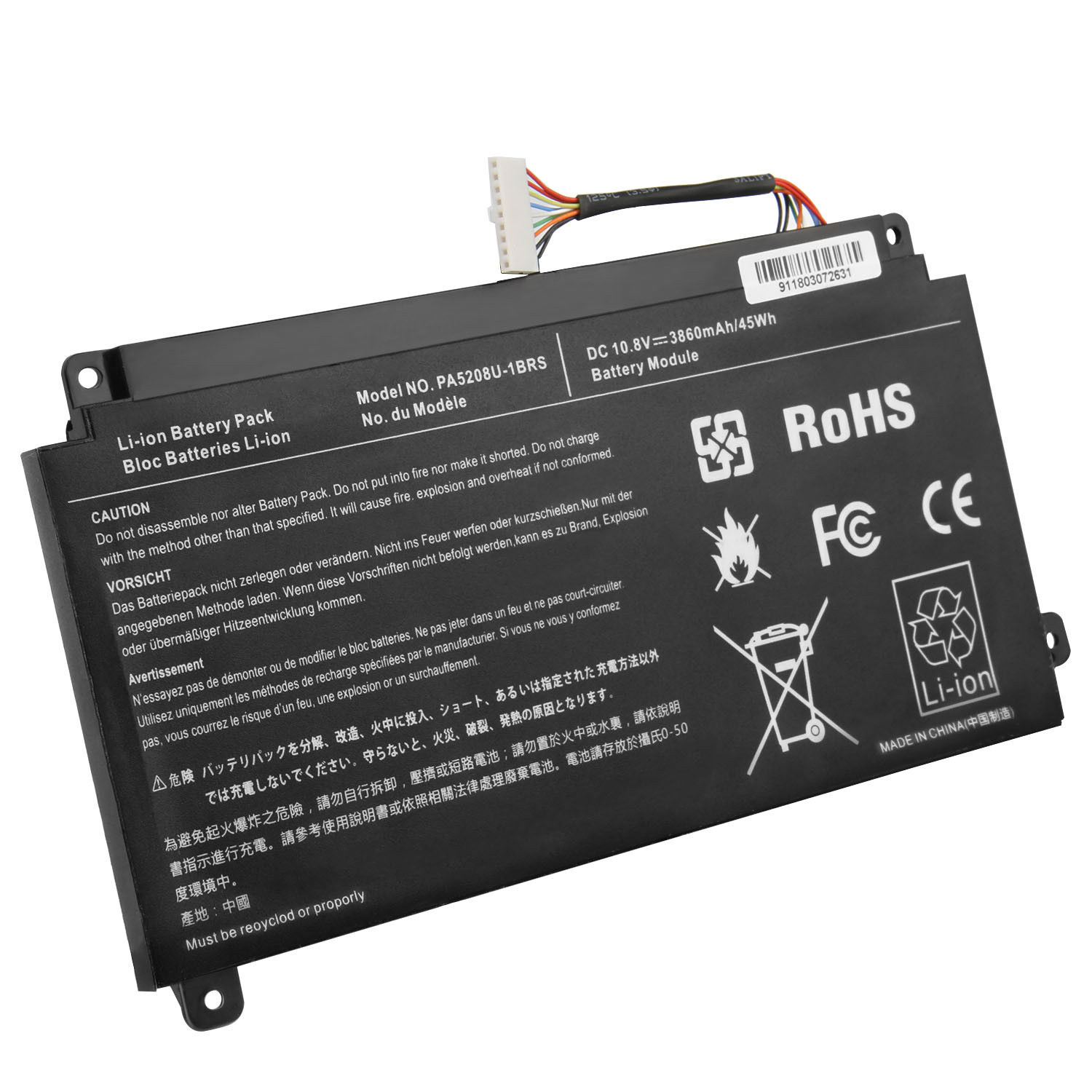 Accu voor Toshiba Satellite Radius 15 P50W-C-10H P50W-C-10J(compatible) - Klik op de afbeelding om het venster te sluiten