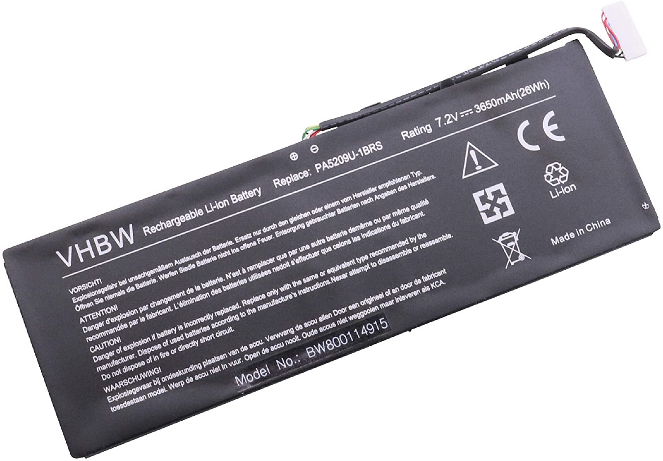 Accu voor PA5209U-1BRS Toshiba Satellite L10T L10W L10-B003 L10W-C L15W-B1208X(compatible)