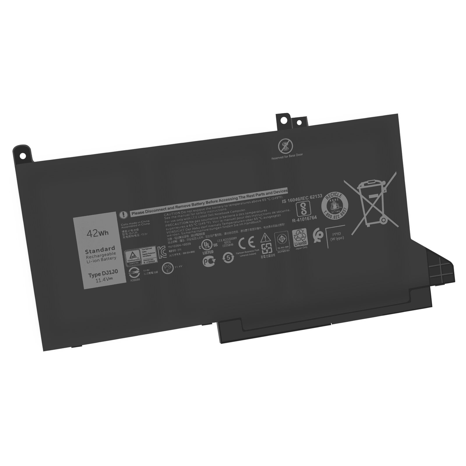 Accu voor 11.4V 42WH DJ1J0 PGFX4 9W9MX 451-BBZB Dell Latitude E7480 E7490 7280(compatible)