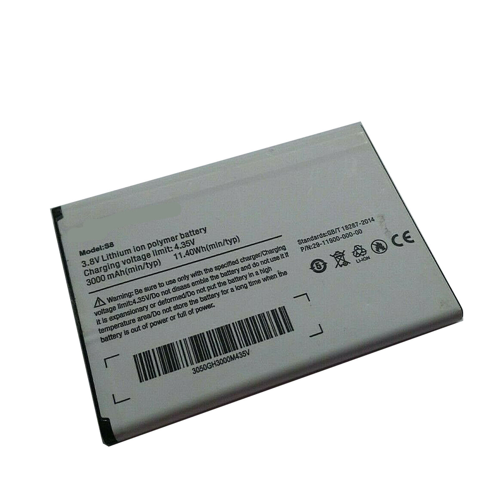 Accu Ulefone S8,Ulefone S8 Pro 3000mAh 3,8V 11.4Wh Li-Polymer(compatible)