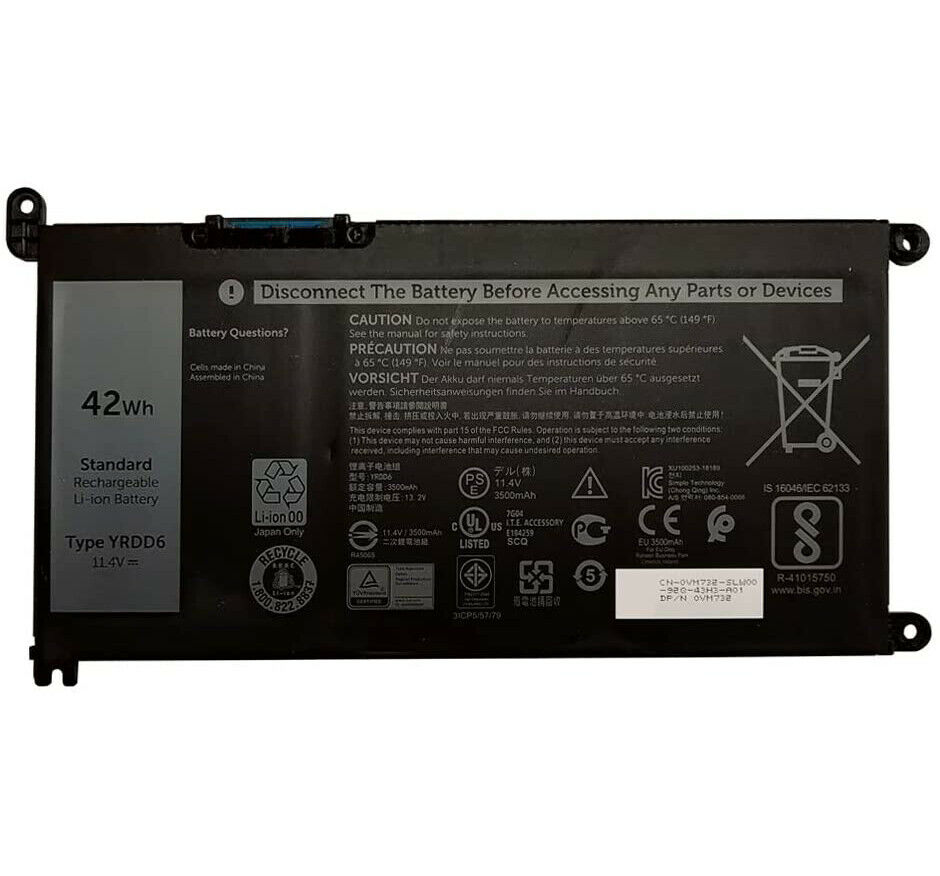 Accu voor Dell Inspiron 3480 3482 3493 3582 3583 3593 3793 11.4V 42Wh(compatible)